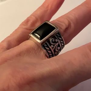 Silpada silver and black onyx ring